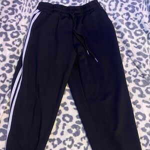 Stylish Black Joggers with White Stripes